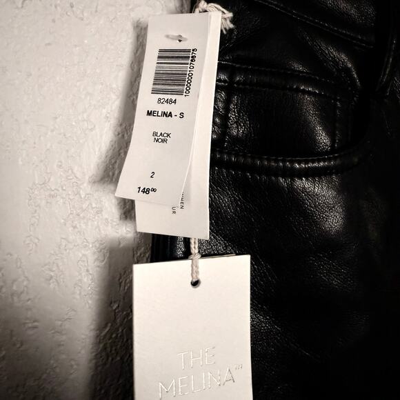 NWT Aritzia Wilfred The Melina Faux Leather Pants Vegan Black Size 2 - Picture 8 of 8